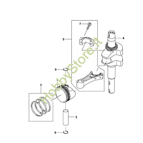 Picture of C - Pistone/albero motore FJ180V-AM58